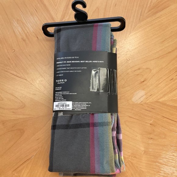 Torrid - Premium Leggings - Rainbow Epic Plaid Women's Size 0X/12 Pride Comfy - Picture 4 of 5